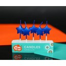 Star Metallic Blue Star, Blue cake candle, candle set 5 pcs