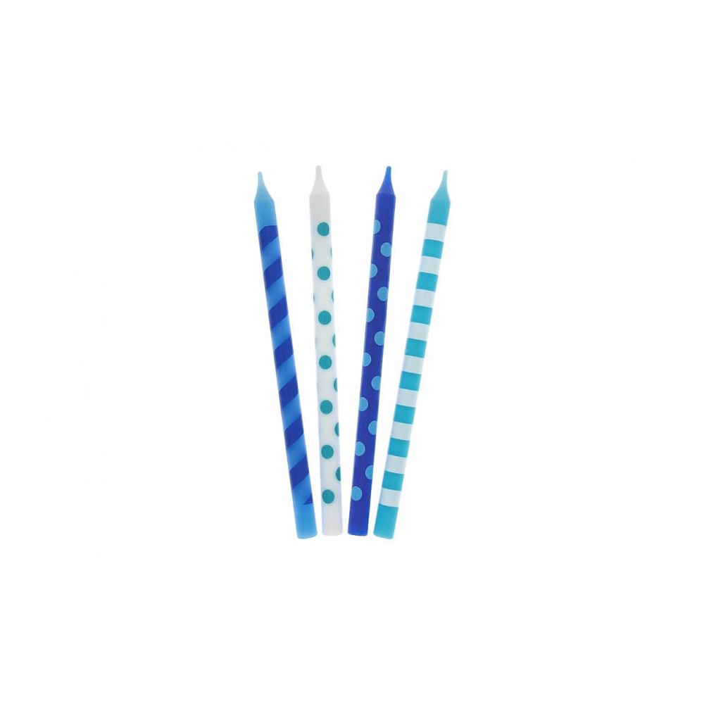 Colour Dots Blue birthday candle set, 16 pieces
