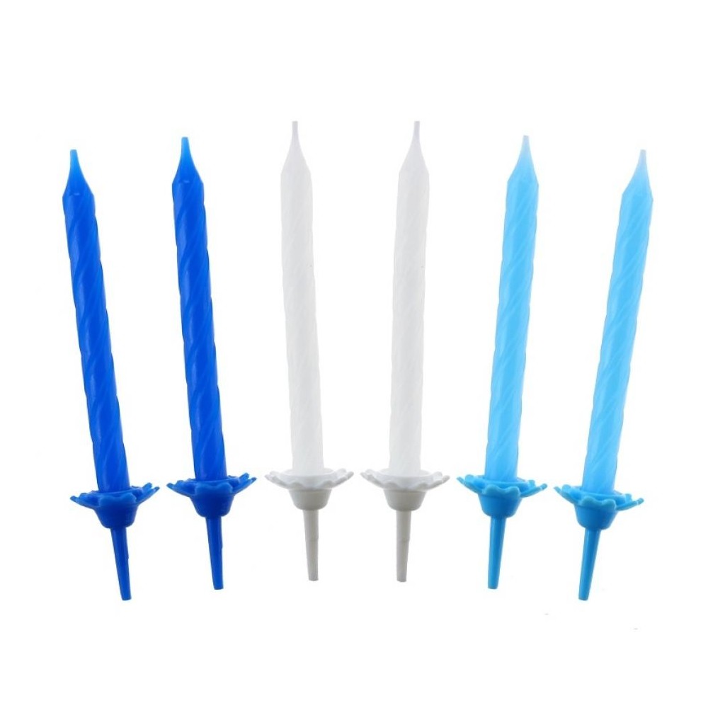 Colour Pattern 3 Blue Cake Candle Set