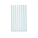 Colour Pearly Light Blue, Blue birthday candle set of 8