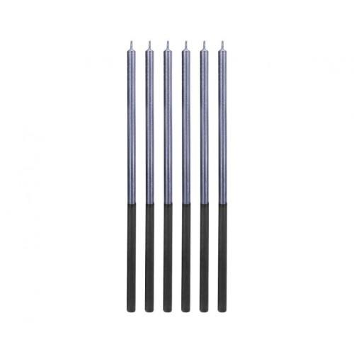 Colour Platinum Blue, Blue cake candle set of 6