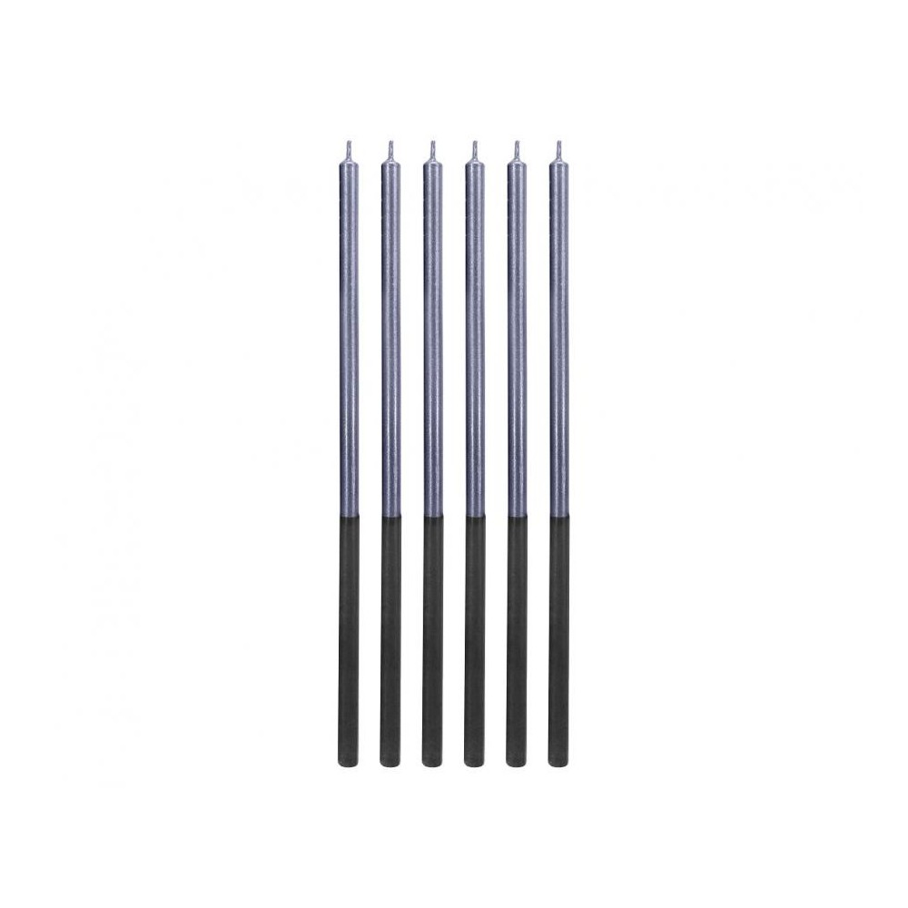 Colour Platinum Blue, Blue cake candle set of 6