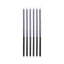 Colour Platinum Blue, Blue cake candle set of 6