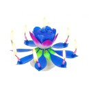 Colour Blue Blue Flower Musical Birthday Candle Set