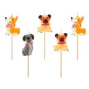 Animals Corgi Dog cake candle, candle set 5 pieces