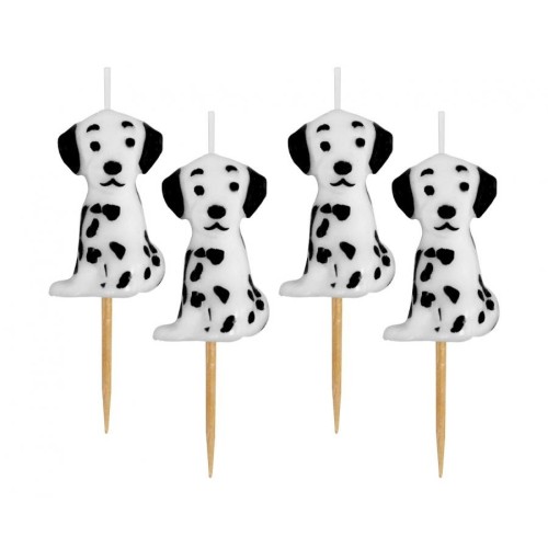 Animals Dalmata Dog birthday candle, candle set 4 pcs