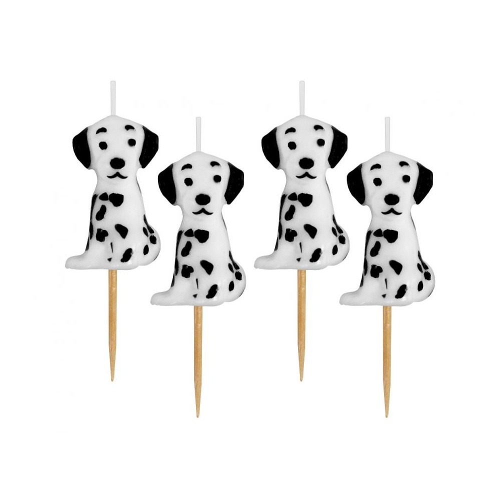 Animals Dalmata Dog birthday candle, candle set 4 pcs