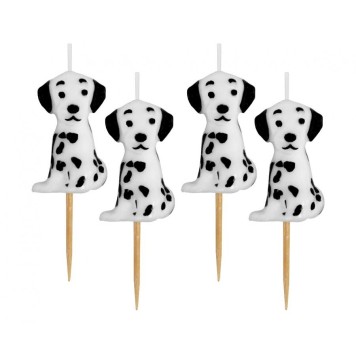 Animals Dalmata Dog birthday candle, candle set 4 pcs