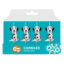 Animals Dalmata Dog birthday candle, candle set 4 pcs