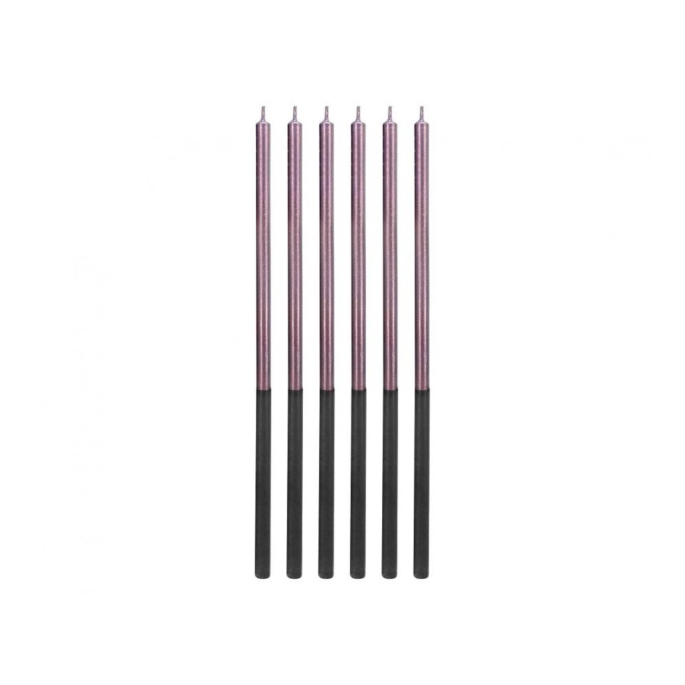 Colour Platinum Lilac, Purple Birthday Candle, Candle Set of 6