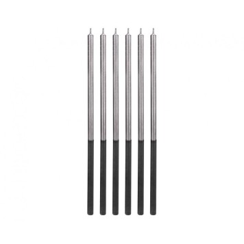 Colour Platinum Silver, Silver birthday candles, candle set 6 pcs