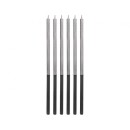 Colour Platinum Silver, Silver birthday candles, candle set 6 pcs