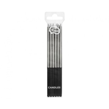 Colour Platinum Silver, Silver birthday candles, candle set 6 pcs