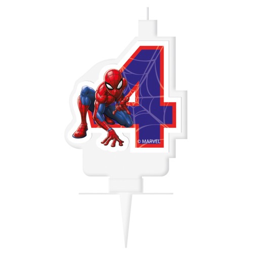 Spiderman Marvel Number candle 4