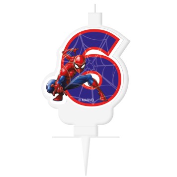 Spiderman Marvel Number candle, 6
