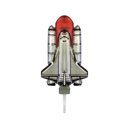 Space Metallic Rocket cake candle