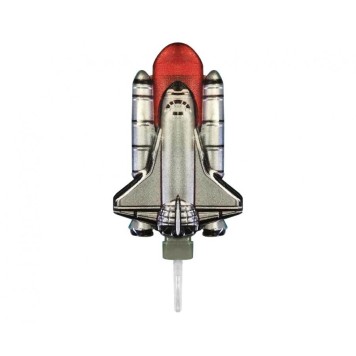 Space Metallic Rocket cake candle