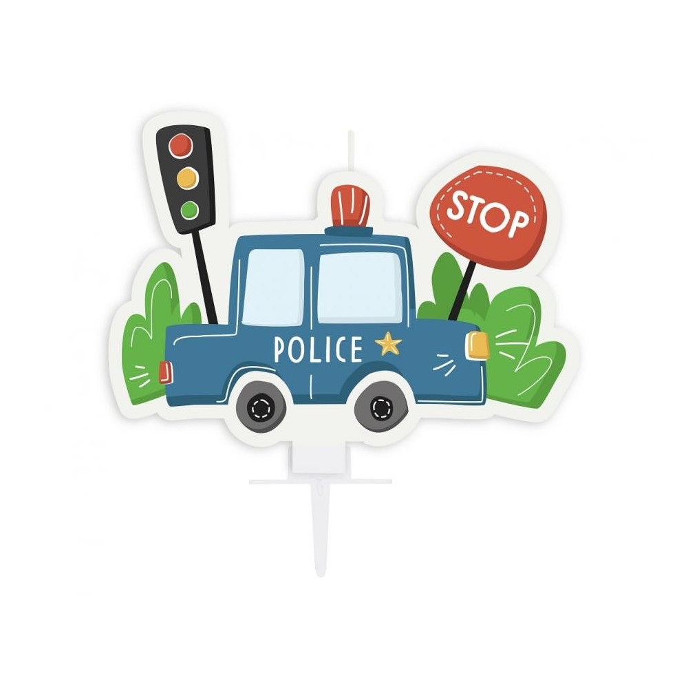 Police Beep birthday candle 7 cm