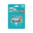 Police Beep birthday candle 7 cm