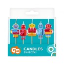 Robot Future cake candle, candle set 5 pieces