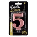 Number Metallic Rose Gold number 5 candle, birthday candle