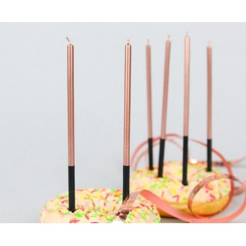 Colour Magic Flame Rose Gold cake candle, set of 6
