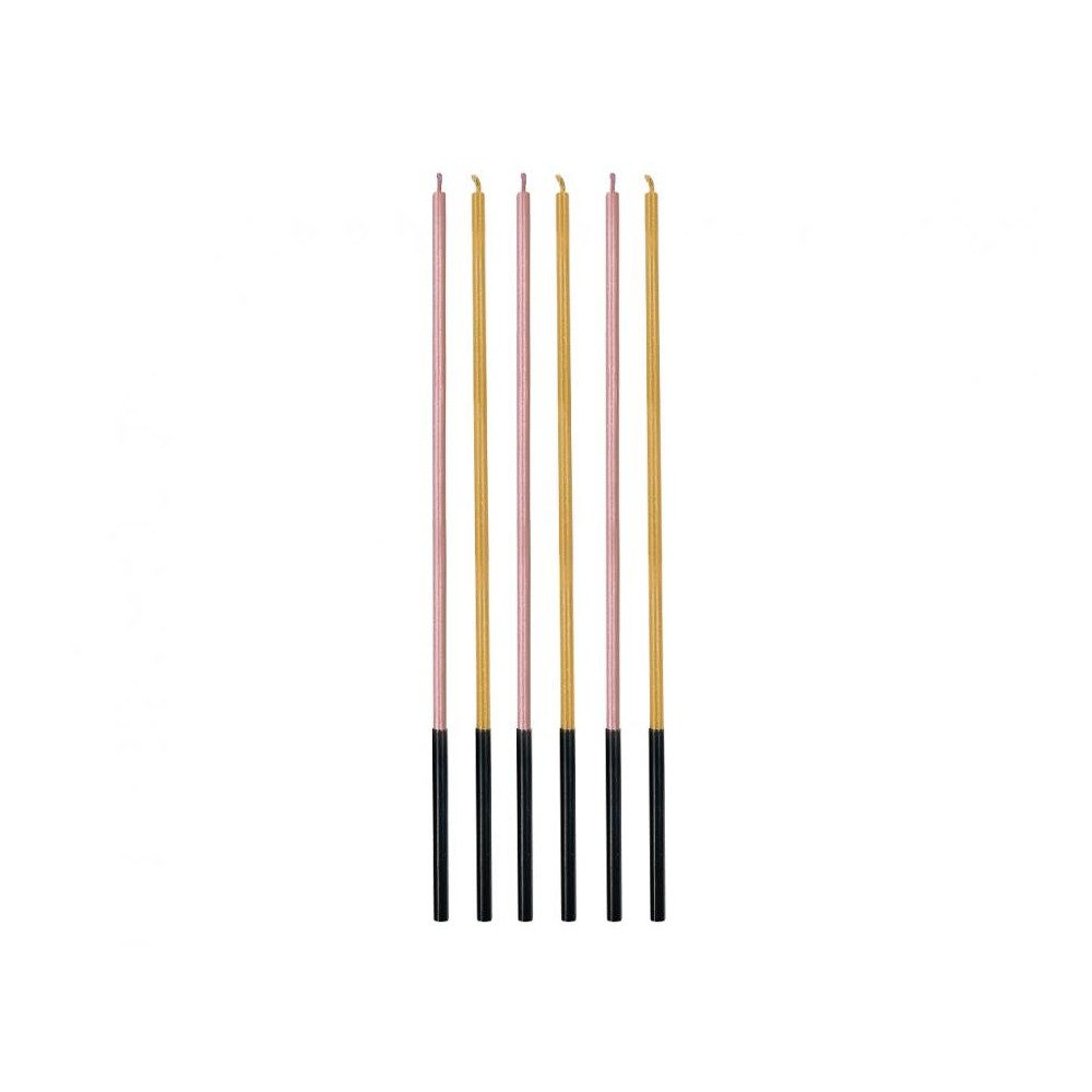 Colour Metallic Pink, Pink Cake Candle, Candle Set of 6