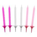 Colour Pattern 3 Pink Birthday Candle Set