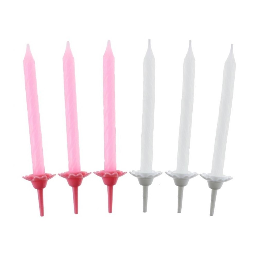 Colour Pattern 4 Pink cake candles, candle set