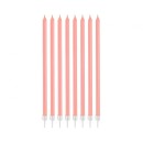 Colour Pearly Light Pink, Pink Cake Candle Set, 8 pcs