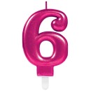 Number Pink Pink number candle 6 cake candle