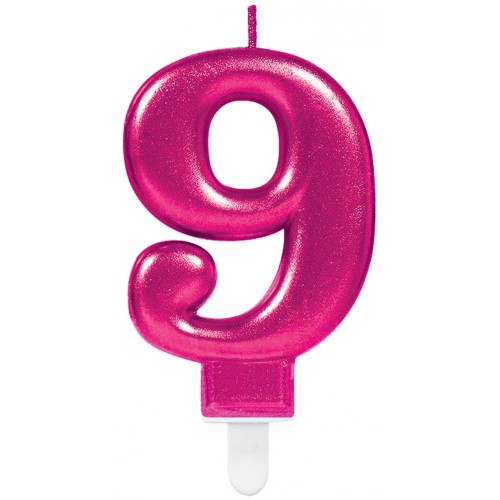Number Pink Pink number candle number 9 cake candle