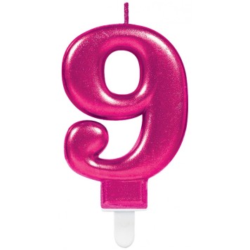 Number Pink Pink number candle number 9 cake candle