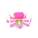 Colour Pink Pink Flower Musical Birthday Candle Set