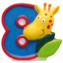 Safari birthday candle, number candle 8