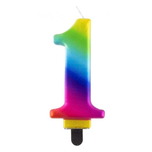 Number Galaxy Colorful number 1 candle, cake candle