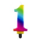 Number Galaxy Colorful number 1 candle, cake candle