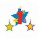 Colour Number 1 candle with stars