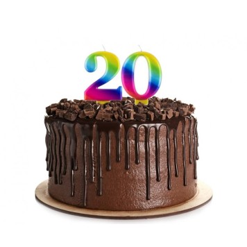 Number Galaxy Colorful Number 2 Candle, Birthday Candle