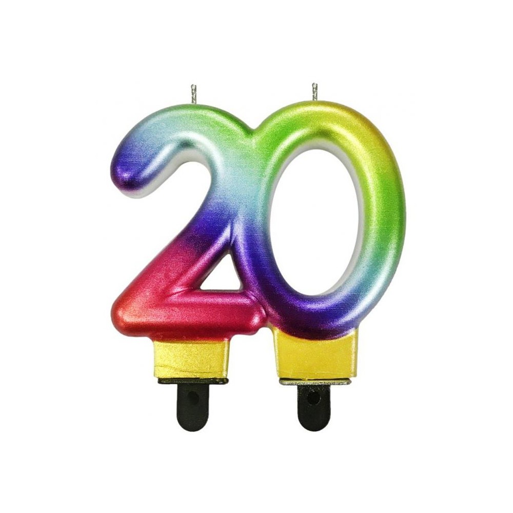 Colour Galaxy Number 20 birthday candle