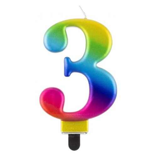Number Galaxy Colorful number candle 3, birthday candle