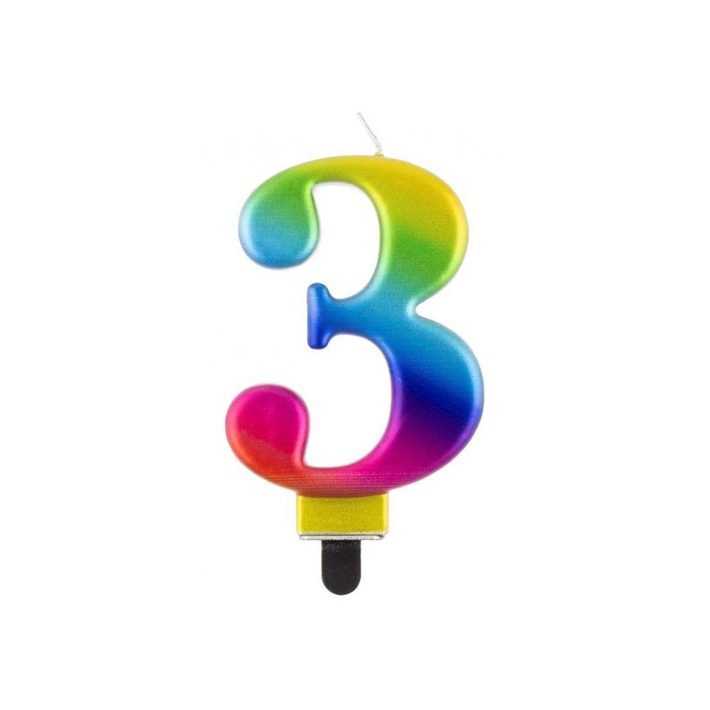 Number Galaxy Colorful number candle 3, birthday candle