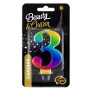 Number Galaxy Colorful number candle 3, birthday candle
