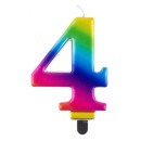 Number Galaxy Colorful number 4 cake candle