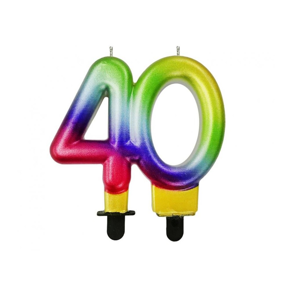 Colour Galaxy Number 40 cake candle