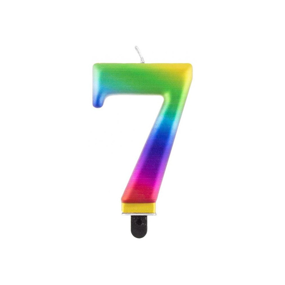 Number Galaxy Colorful number 7 candle, cake candle