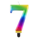Number Galaxy Colorful number 7 candle, cake candle