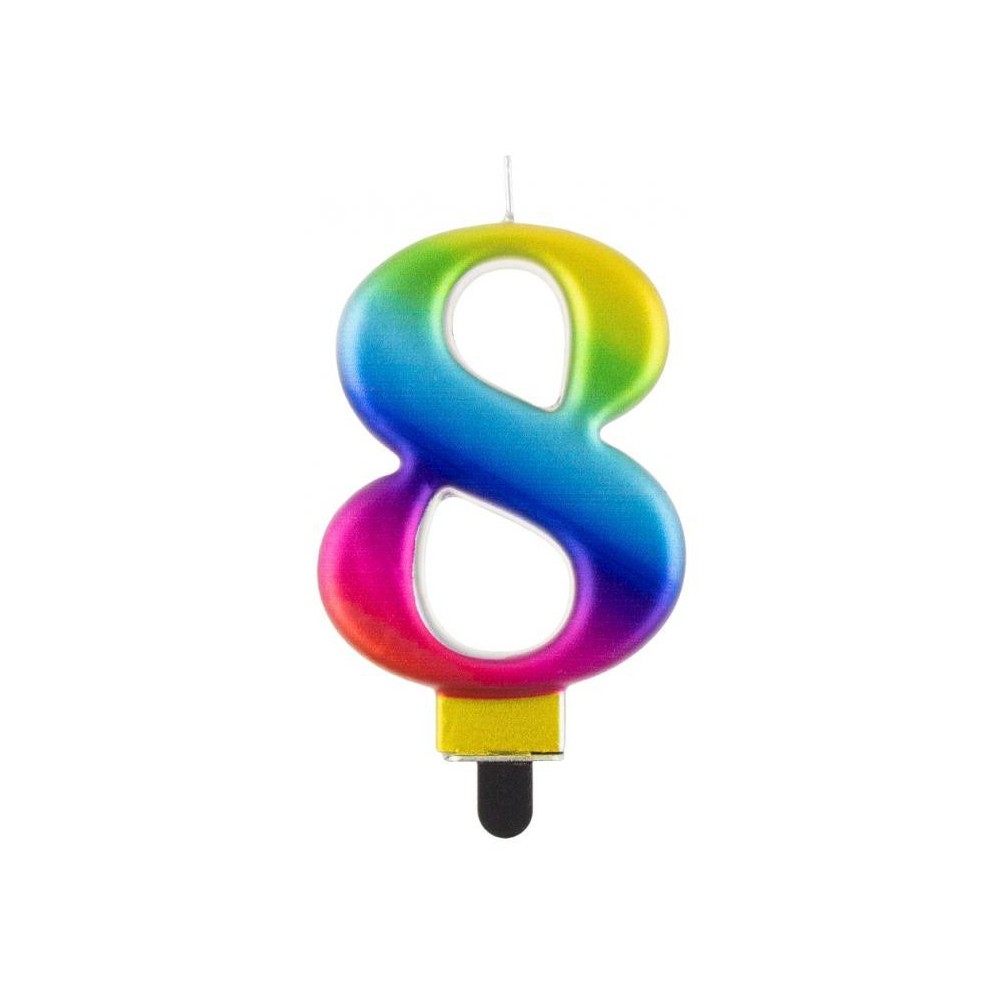 Number Galaxy Colorful number 8 birthday candle