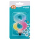 Number Pastel Ombre Colorful number 8 birthday candle, cake candle
