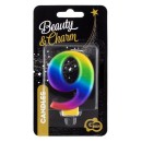 Number Galaxy Colorful number 9 birthday candle, cake candle